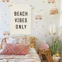 Beach Wall Decor Linen Canvas BannerBeach Signs Wall Decor Hanging Flag Banner for Homes Playrooms NurserySummer Displays, Ocean Themed Bedroom Decor 18x25 Inch (Beach vibes only)