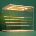 NONEMEY Clear Acrylic Display Case Stand with LED Light 2/3/4/5/6 Tier Storage Box Showcase Dustproof Organizer Box for Collectibles (5Tier 12.4*12.2*12inch )