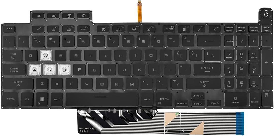 Replacement Backlit Keyboard for ASUS TUF A15 F15 FA507 FX507 FX507R A17 FA707 F17 FX707 & TUF Dash F15 FX517 Series Laptop with Per-Key RGB Colorful Keyboard US Layout