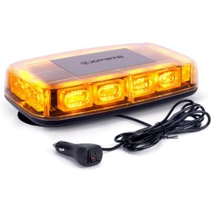 Xprite Upgraded 12" 72LED Rooftop Mini Strobe Lights, Emergency Safety Flashing Beacon Light bar with Magnetic Base for 12V-24V Construction Vehicles, Trucks, Snow Plow, Postal Car (Amber)