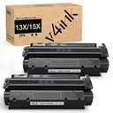 v4ink Compatible Toner Cartridge Replacement for HP 15X C7115X 13X Q2613X High-Yield Work with Laserjet 1000 1005 1200 1220 3300 3310 3320 3330 3380 1300 1150 Series, 2-Pack