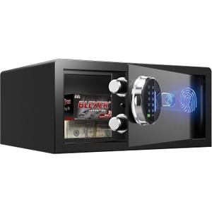 Grimtron Smart Biometric Safe Fingerprint Lock Box with Silent Mode, Backlit Keypad and LED Light, Small Caja Fuerte (7.87"H x 14.57"D x 16.93"W)