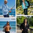 Roadbox Men's UPF 50+ Sun Protection Hoodie Jacket Lightweight Zip Fishing Hiking UV Shirts with Pockets and Thumbholes (Gray, XL)