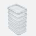 CoiiJoii 6PCS Clear Hard Shell Zipper Case,Portable Cosmetic Bag with Zipper,Kid's Toy Storage Organizer Bins,Hard Plastic Case,Clear Bags for Organizing (White)