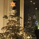 Brizled Christmas Snowflake Tree Topper, 9.25in Lighted Christmas Treetop with 20 Warm White Lights, 120V UL Certified Plug in Christmas Tree Top Star for Xmas Tree Indoor Party Home Office Decoration
