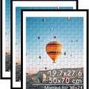 JCJMY 19.7x27.6 Puzzles Frame for 50x70 cm Puzzle Poster Photo Picture, Display 18x24 with Mat or 19.7 x 27.6 without, Wall Hanging 19.7 by 27.6 inch 1000 Pieces Puzzles Frame, 3 Pack, Black