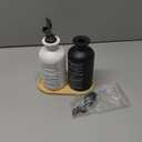 HOMCDALY Premium Olive Oil Dispenser for Kitchen, 11.8oz Glass Oil Bottles with Bamboo Tray, Oil&Vinegar Cruet Set, Kitchen Dispenser Bottles with Pourer | Set of 2 (11.8oz PBlack&White)