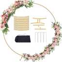 6.6FT Balloon Arch Stand Metal Round Backdrop Stand Circle Balloon Arch Frame Wedding Arches with Storage Bag for Ceremony Birthday Party Baby Shower Decoration (Gold)