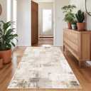 2x5 Runner Rug Machine Washable Rugs-Non Slip Rubber Backing Low Pile Boho Rug for Hallway, Entryway, Kitchen|Indoor Washable Carpet(Beige)