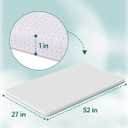 Babelio Machine Washable Crib Mattress Topper, Soft Breathable Silicone Foam Toddler Mattress Topper Pad with Removable Zipper Cover 52" x 27" x 1"