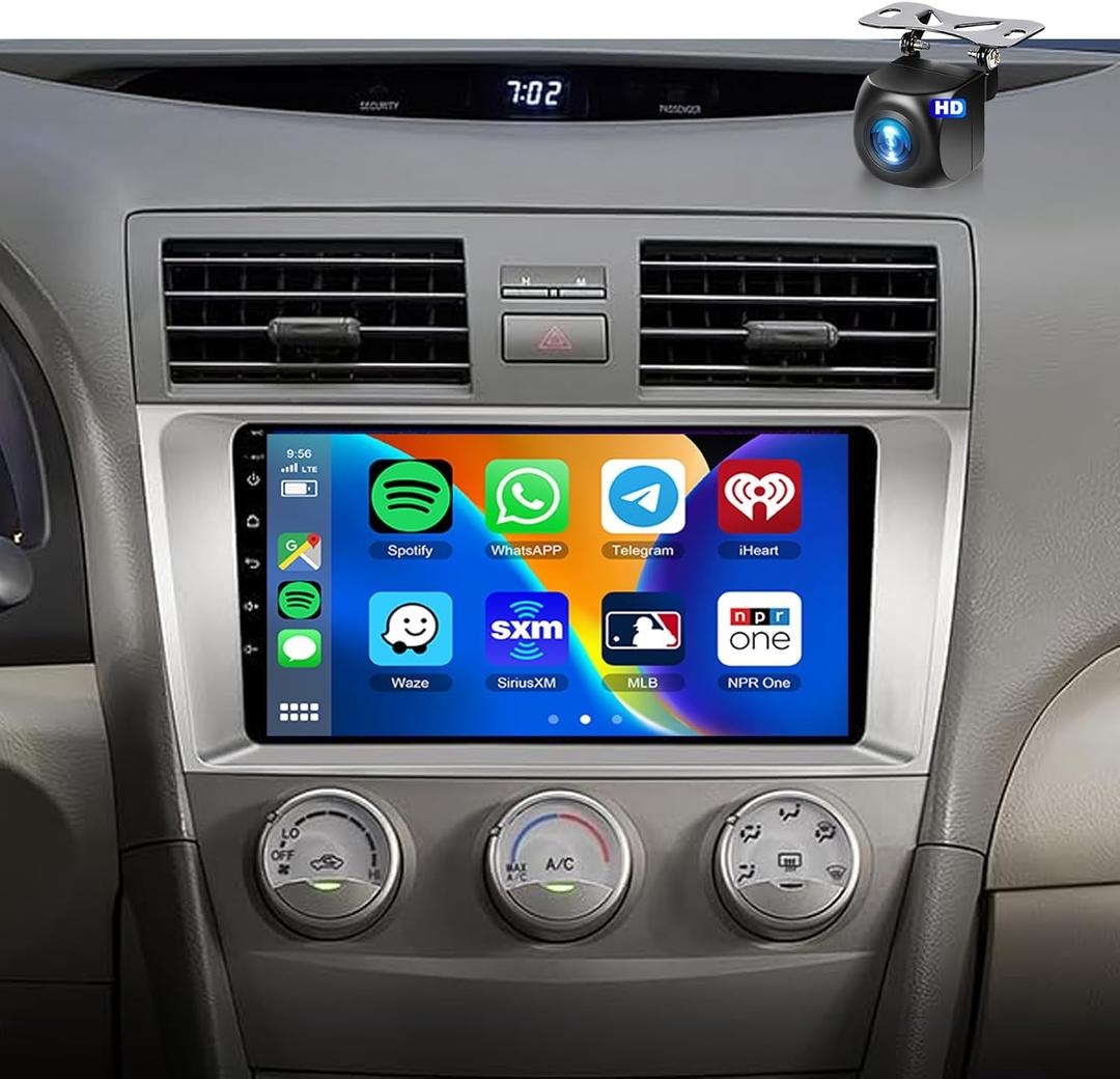 Car Stereo for Toyota Camry 2006-2011  --[8Core 4+64G],9 Inch IPS Android Wireless CarPlay Android Auto,GPS,FM,SWC,Bluetooth5.0,Backup Camera,32EQ DSP for Toyota Camry 2011 Radio