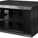 6U Wall Mount Server Cabinet IT Network Rack Enclosure Lockable Glass Door Server Rack Cabinet Black