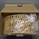 Boho Plug in Pendant Light Rattan Hanging Lights with Plug in Cord,Indoor Hanging Lamp with Dimmer Switch,Wicker Bamboo Woven LampShade Hanging Lamp Plug in for Bedroom Living Room Kitchen Island (12, two layers-shape)