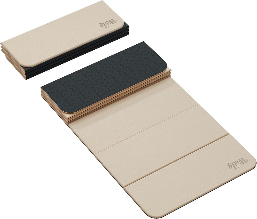 Foldable Yoga Excercise Mat 71"L x 24"W, Odourless Light Weight POE Mat For Home Fitness and Gym Workouts, 1/4 inch Non-slip design for All Types of Yoga Pilates