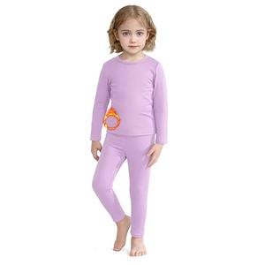 VZV 4T Toddler Thermal Set Thermal Underwear for Kids Fleece Lined Toddler Base Layer Long Johns for Kids Boys Girls Purple