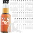 IMPRESA Shot Bottles with Caps 50-Pack - 75ml (2.5oz) Clear Plastic - Reusable & Dishwasher Safe - Bulk Mini Alcohol Bottles for Party Favors & Travel
