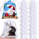 Cosblank 36 Pcs Sublimation Drawstring Bags Bulk 7x9 Inch Satin White Sublimation Gift Bags Reusable Heat Press Goodies Pouch for Summer Party Favors