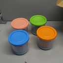 QVN For Ninja Creami Pints and Lids - 4 Pack Creami Pints, 16 oz Creami Containers, Creami Pint Containers Compatible with NC299AMZ & NC300 Series Ice Cream Maker - Tight Sealing & Anti-Slip