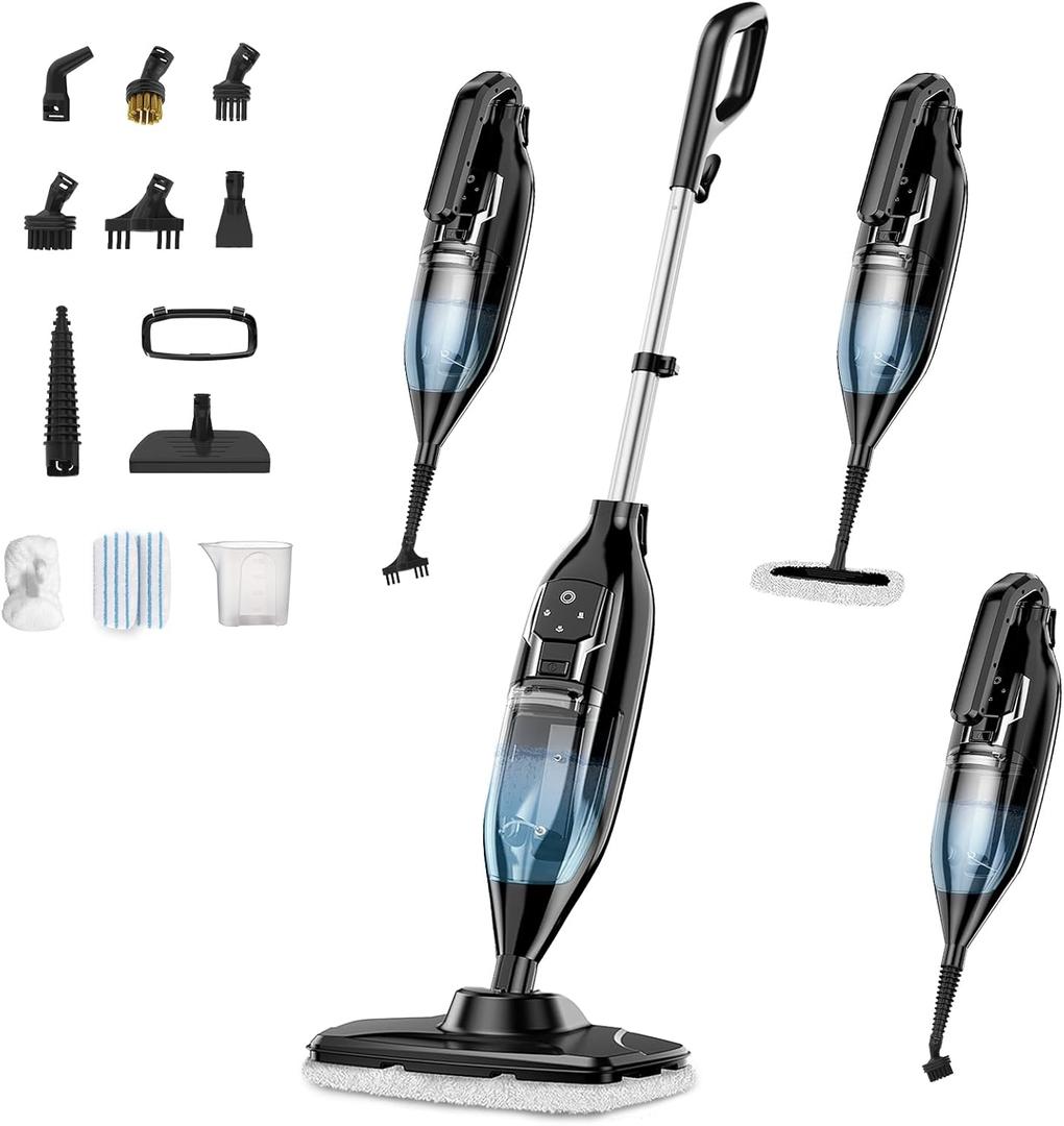 Steam Mop, 12-in-1 Powerful Handheld Steam Cleaner Detachable Steam Mops for Floor Cleaning, 565ML Removable Tank, 23FT Power Cable, MultiPurpose Steamer for Hardwood, Tile, Grout, Furniture