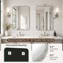 2-Pack 22x30 Inch Brushed Nickel Rounded Rectangle Vanity Mirrors