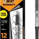 BIC Intensity Black Permanent Markers, Ultra Fine Point, 12-Count Pack of Black Markers With Non-Slip Grip for Comfort and Control