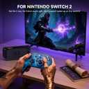 ECHTPower Pro Controller for Switch/PC/iOS/Android, 1000mAh Wireless Gaming Controller With 9 Color RGB Light, Macro Buttons, 6 Axis Gyro, Dual Vibration, Turbo, Blue 