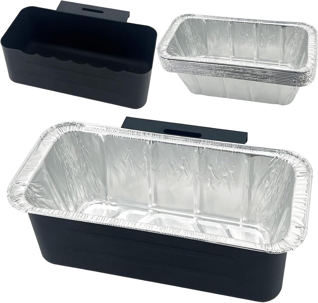 Set Includes Cup & 10 Liners, Oil Catch Accessories Grill, Compatible with 17, 22, 28, 30, 36 Inches Blackstone Griddle Grease Catcher Trap Cup Liners Replacement Parts Drip Tray Foil Pans