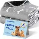 Baodan Washable Pee Pads for Dogs, 4Pack Reusable Puppy Pads, Fast Absorbent Dog Pee Pads for Crate Pet Training Pads, Waterproof Whelping Pads for Dogs Bed Mat Crate Indoor (Grey, 18x24)