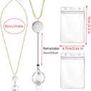 Lanyards for Id Badges Stainless Steel Metal Teacher Lanyard with Id Holder Retractable Cruise Ship Badge Holder for Women (Gold/Silver 14)