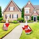 Valentine's Day Porch Goose Outfit Cute Dress Clothes Costume for 23" Gooses Statue Decoration Garden Lawn Outdoor(2 Set, Red Heart)