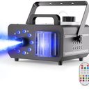 1200W 3 in 1 Fog Machine,9 RGB with Lights,Magic Ball Strobe Effect Lights Led 14 Color Fog Smoke Machine Dj Party Wireless Control,3000CFM,1L Fuel Tank for Halloween Christmas Wedding Outdoor