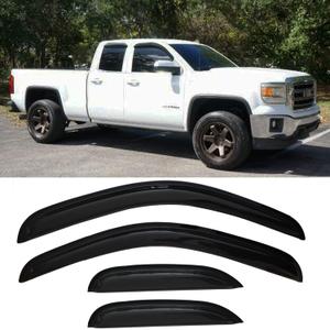 Side Window Visor Wind Deflectors Rain Guard for 2007-2013 Chevy Silverado & GMC Sierra 1500/2500 HD/3500 HD Extended Cab Only Sun Vent Window Shade 4-pc Set 94040