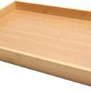 Serving Tray with Handles, 17"x12.5"x1.5" Large Bamboo Serving Tray for Ottoman, Decor Tray for Breakfast, Living Room, Drink, Coffee Table