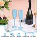 23 x 48 PCS Plastic Champagne Flutes, Plastic Champagne Glasses for Wedding, Reusable Acrylic Wedding Toasting Glasses Drinking Cups for Bachelorette Bridal Shower Anniversary Birthday Party (Blue)
