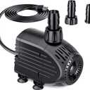 NFESOLAR Submersible Pump, 400GPH Ultra Quiet Submersible Water Pump with Dry Burning Protection 8ft High Lift for Fountains, Hydroponics, Ponds, Aquariums & More KF205