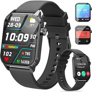 Smart Watch for Men, 120+ Sports Modes Smartwatch with 1.83" HD Touchsreen, Sleep Monitor, IP67 Waterproof, Bluetooth Call & Music Control Fitness Watch for iPhone/Android 
Black