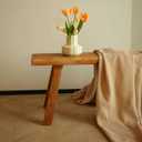 Wooden Bench Indoor – Rustic Farmhouse Narrow Entryway Bench with Slim Skinny Design, Natural Solid Wood, Perfect for Dining Room, Bedroom, or End of Bed, 31.5in Length