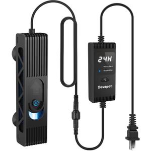 Aquarium U-V Light, Al-gae Control Light with 1-24H Timer, Green Water Clean Lamp with Protective Shield, 6W for 10-40 Gallon Freshwater and Saltwater Tanks