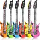 DECORA 35 Inch Rock Star Inflatable Guitar Assorted Color for Children Party Accessories Inflatable Toys Pack of 3