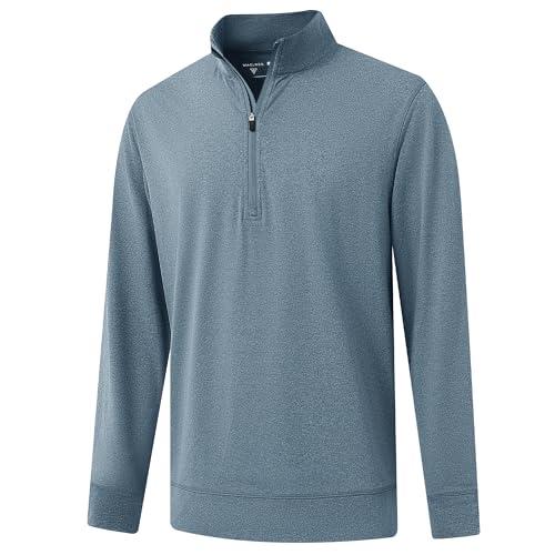 M MAELREG Mens Sweatshirt Athletic Moisture Wicking Lightweight Heather Mock Neck Midlayer 1/4 Zip Pullover Mens, Size 2XL