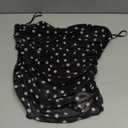 OYOANGLE Women's Polka Dots Mesh Tube Top Ruched Strapless See Through Fitted Bandeau Crop Tops Black and White L