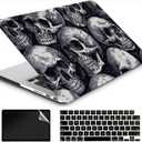 Funda compatible con MacBook Air de 13 pulgadas 2022 2021 2020 versin A2337 M1/A2179 con Retina y Touch ID, carcasa rgida de plstico + cubierta de teclado + protector de pantalla - Calaveras (Skulls)
