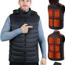 Heated Vest for Men with Rechargeable Pack Included, Waterproof Electric Warming Mens Heated Vests with Hood (XX-Large, Black)