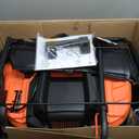 16-Inch 15.5 Amp 2-in-1 Electric Dethatcher and Scarifier with 14.5-Gallon Removable Thatch Collection Bag, Lawn Dethatcher with 5-Position Adjustment, Quick-Fold, Keeps Lawn Healthy - Orange