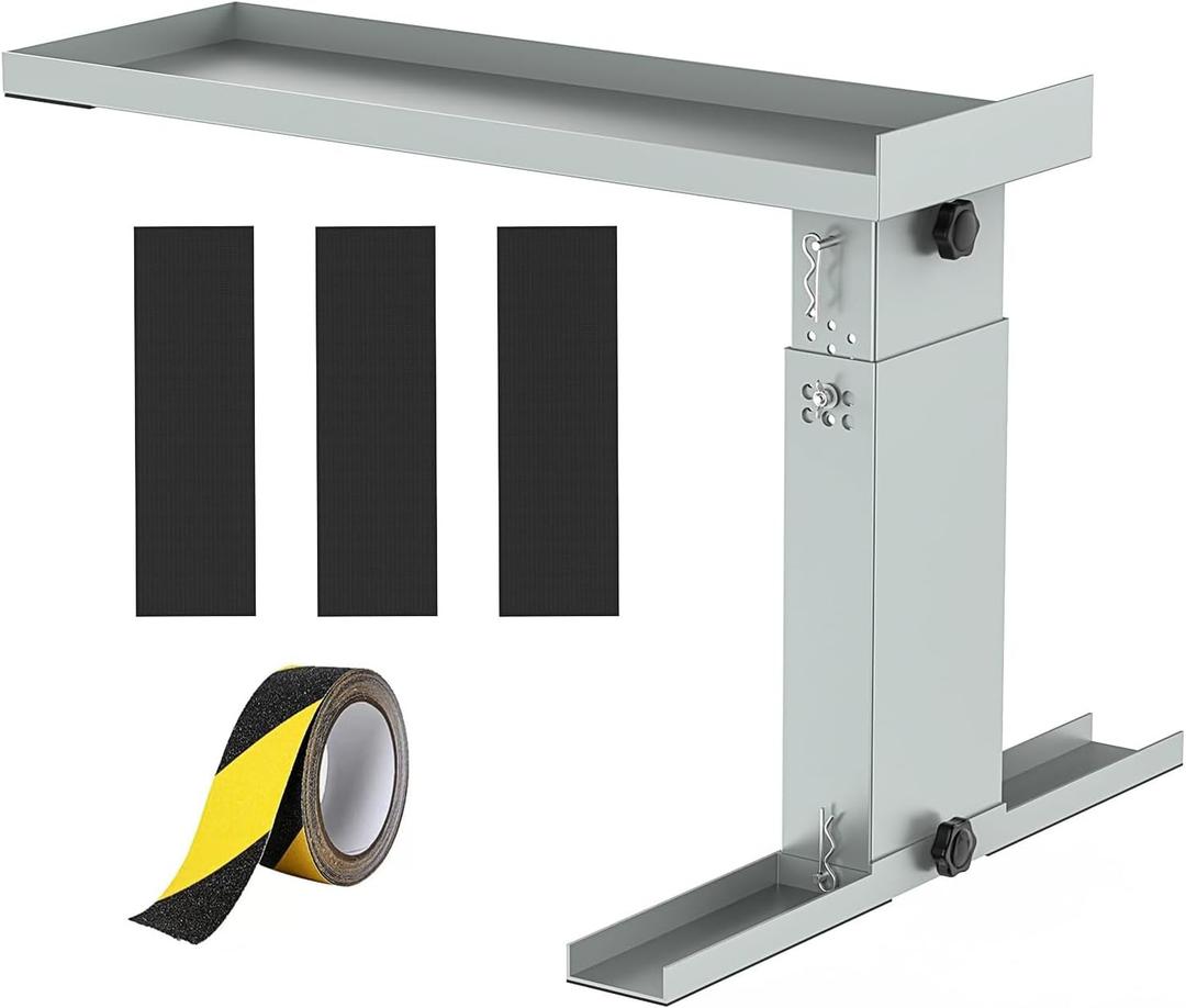Height Adjusted Metal Ladder Extender Stabilizer Leveler for Stairs(Grey)