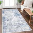 IOHOUZE Abstract Area Rug 3x5 Ft Washable Rugs for Entryway Indoor, Non Slip Kitchen Rug Printed Faux Wool Throw Rugs, Indoor Door Mat for Door Entrance Foyer Living Room, Light Blue Grey