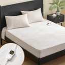 Homemate Heated Mattress Pad Full Size - 3D Knitted Jacquard Electric Mattress Pad Full Bed Warmer with Dual Controller, 10 Heated Setting - Auto Off 8 Hours, Fit Up to 30 Inch, 75"x54"