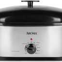 AROMA 20Qt. Roaster Oven with Self-Basting Lid, Fits 24-lb. Turkey, Adjustable Temperature Settings, Keep Warm Setting, Stainless Steel (ART-720S)