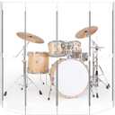 Drum Shield 6 Panels 2ft x 5ft - Acrylic panel with Stainless Steel Hinges - Perfect for Churches, Home Practice, and Live Performances. (6 panels)