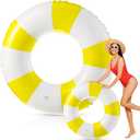 1 Pcs Jumbo Pool Floats 30 Inch Swimming Ring Striped Pool Rings Inflatable Tube Pool Tube for Adult Swimming Pool Summer Beach Bachelorette Wedding Party Decor